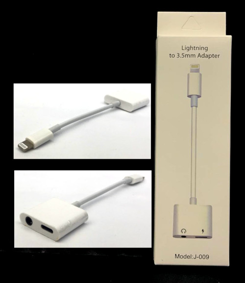 iPhone 'M' to iPhone 'F' (Charging) + 3.5mm Audio 'F' Adapter 15cm